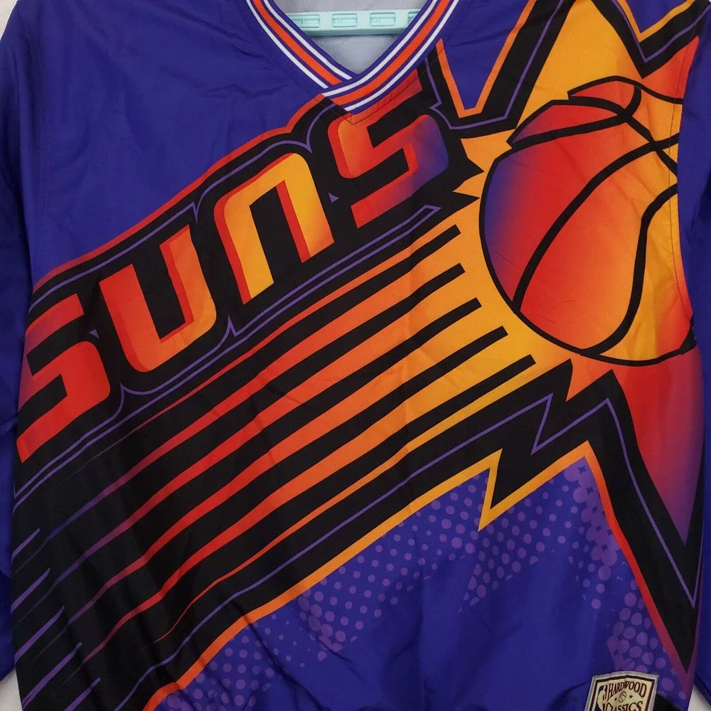 Phoenix Suns Mitchell‎ & Ness NBA Medium Womens Pullover Jacket Purple New - Picture 3 of 7
